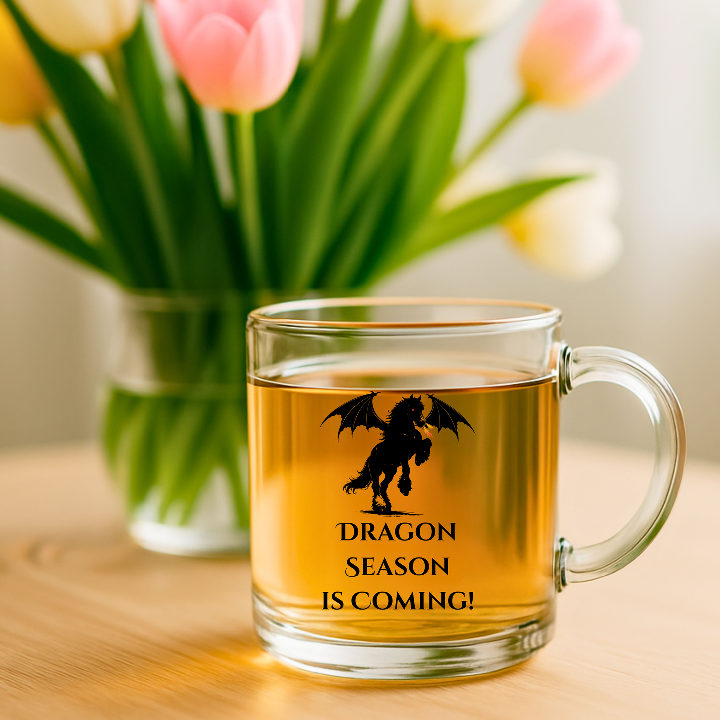 Dragon Season Dragon Rider Fantasy Horse Glass Mug