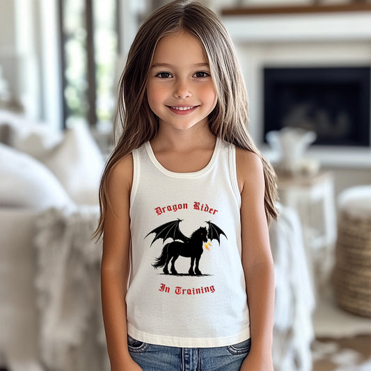 Dragon Rider In Training Winged Horse Fantasy Kid's Jersey Tank Top