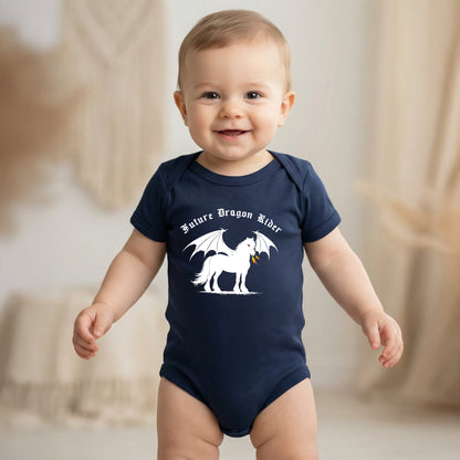 Future Dragon Rider Winged Horse Fantasy Equestrian Infant Fine Jersey Bodysuit