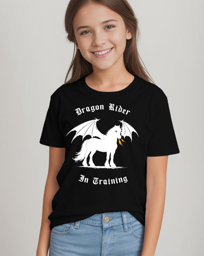 Dragon Rider In Training Winged Horse Fantasy Youth Short Sleeve Tee