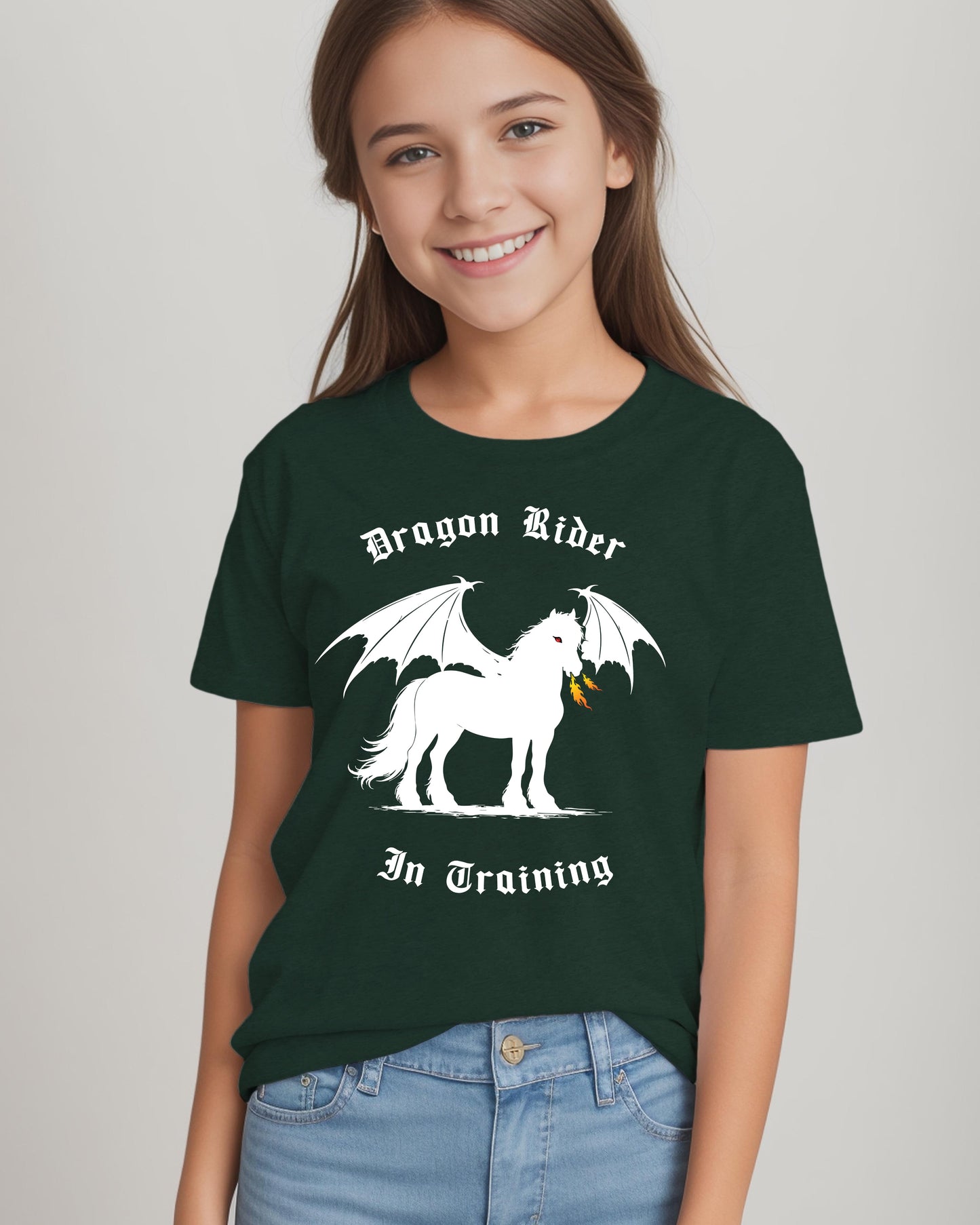 Dragon Rider In Training Winged Horse Fantasy Youth Short Sleeve Tee