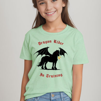 Dragon Rider In Training Winged Horse Fantasy Youth Short Sleeve Tee