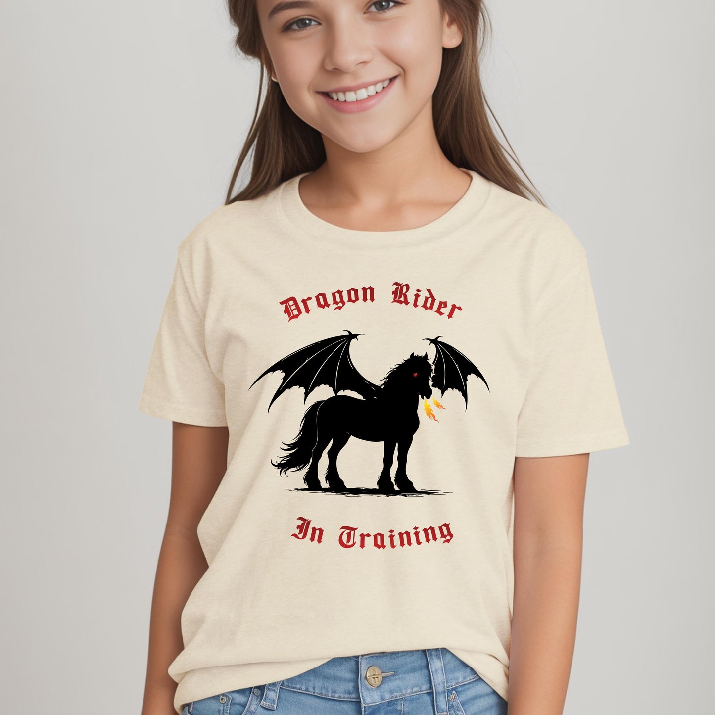 Dragon Rider In Training Winged Horse Fantasy Youth Short Sleeve Tee