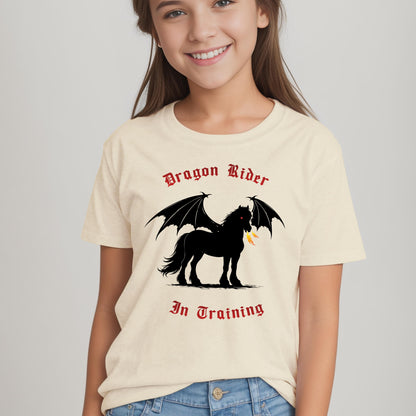 Dragon Rider In Training Winged Horse Fantasy Youth Short Sleeve Tee
