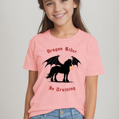 Dragon Rider In Training Winged Horse Fantasy Youth Short Sleeve Tee