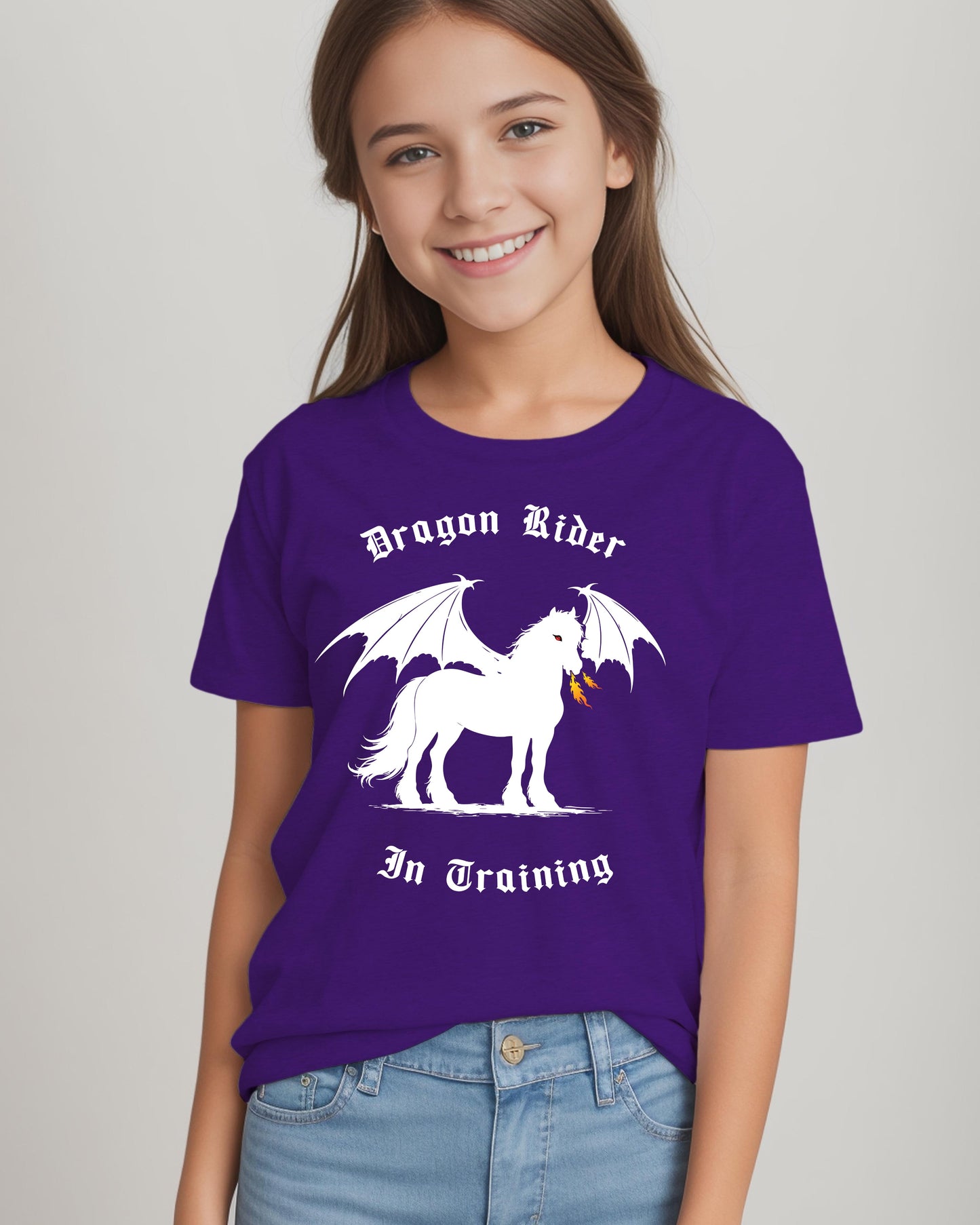 Dragon Rider In Training Winged Horse Fantasy Youth Short Sleeve Tee