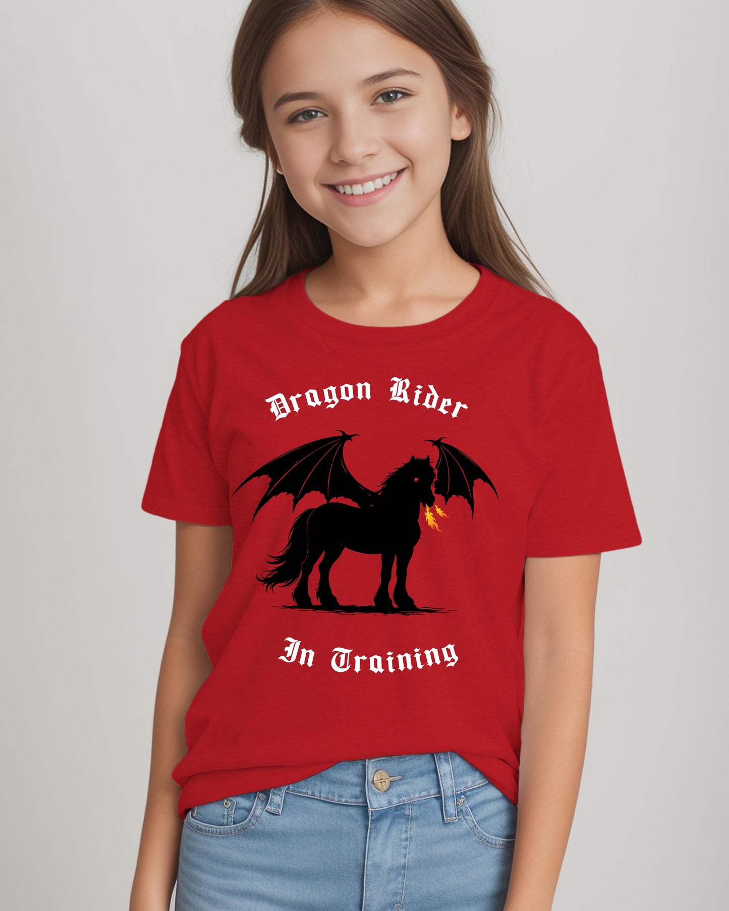 Dragon Rider In Training Winged Horse Fantasy Youth Short Sleeve Tee