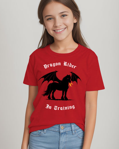 Dragon Rider In Training Winged Horse Fantasy Youth Short Sleeve Tee