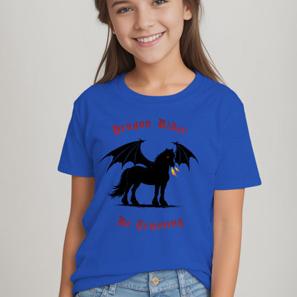 Dragon Rider In Training Winged Horse Fantasy Youth Short Sleeve Tee