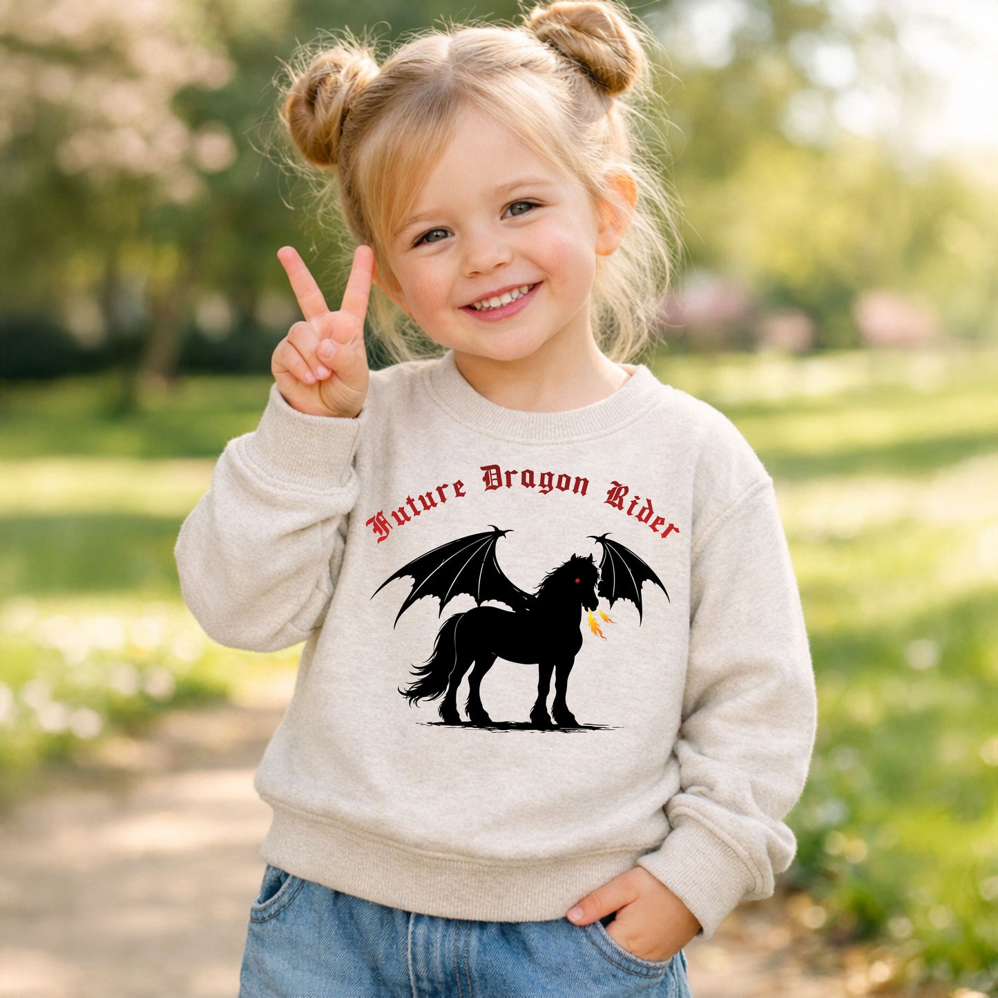 Future Dragon Rider Winged Horse Fantasy Toddler Sweatshirt