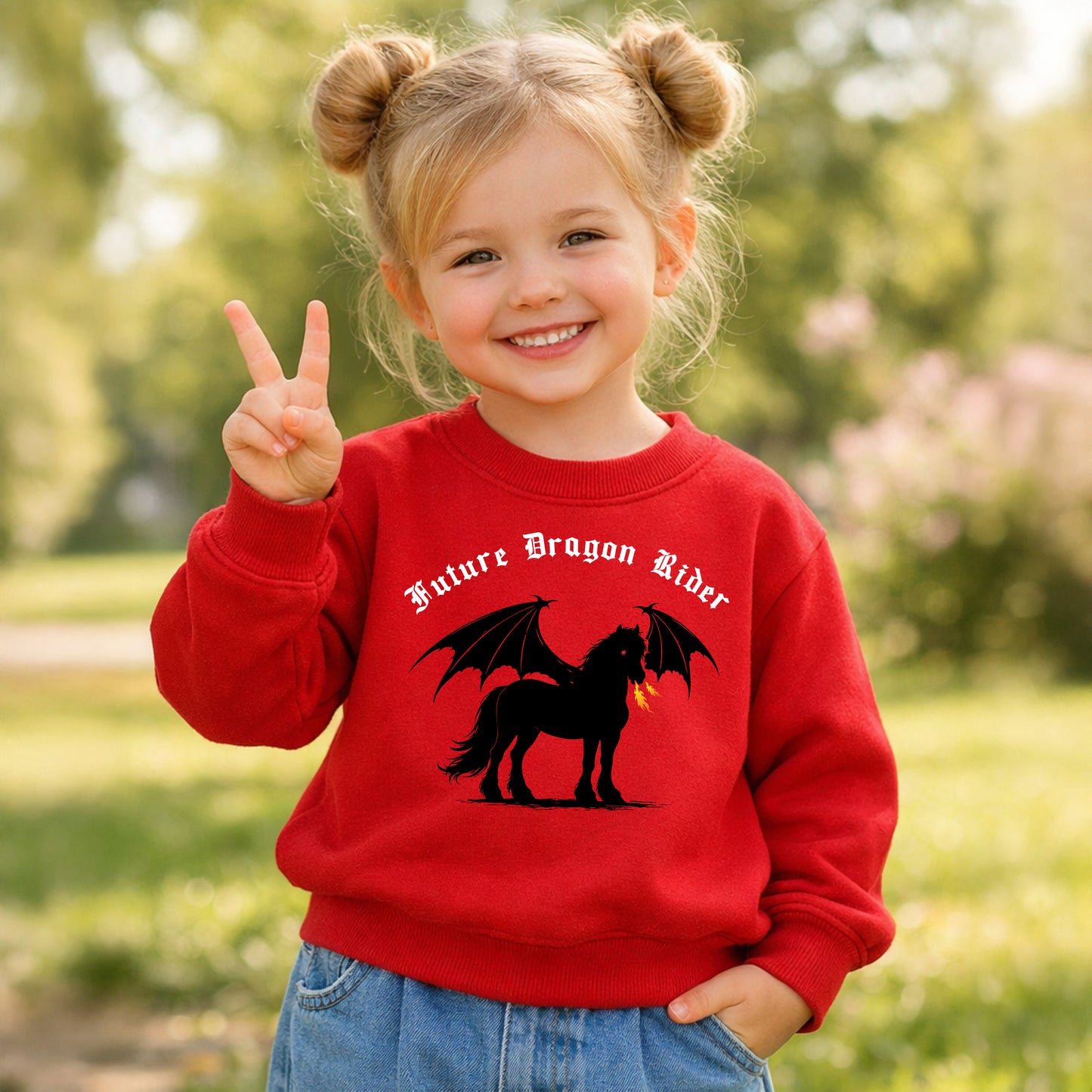 Future Dragon Rider Winged Horse Fantasy Toddler Sweatshirt