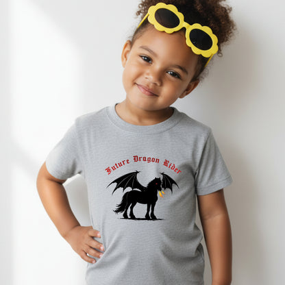 Future Dragon Rider Winged Horse Fantasy Equestrian Toddler Short Sleeve Tee