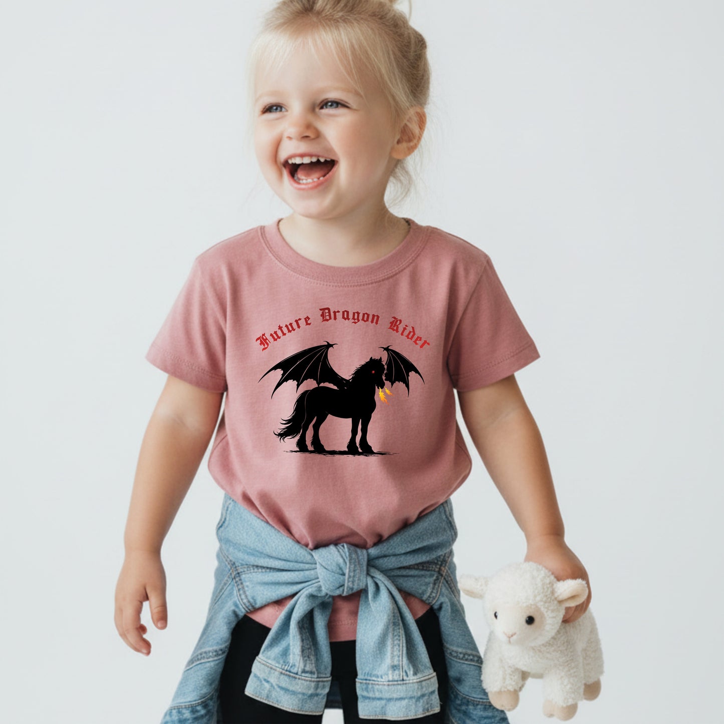 Future Dragon Rider Winged Horse Fantasy Equestrian Toddler Short Sleeve Tee