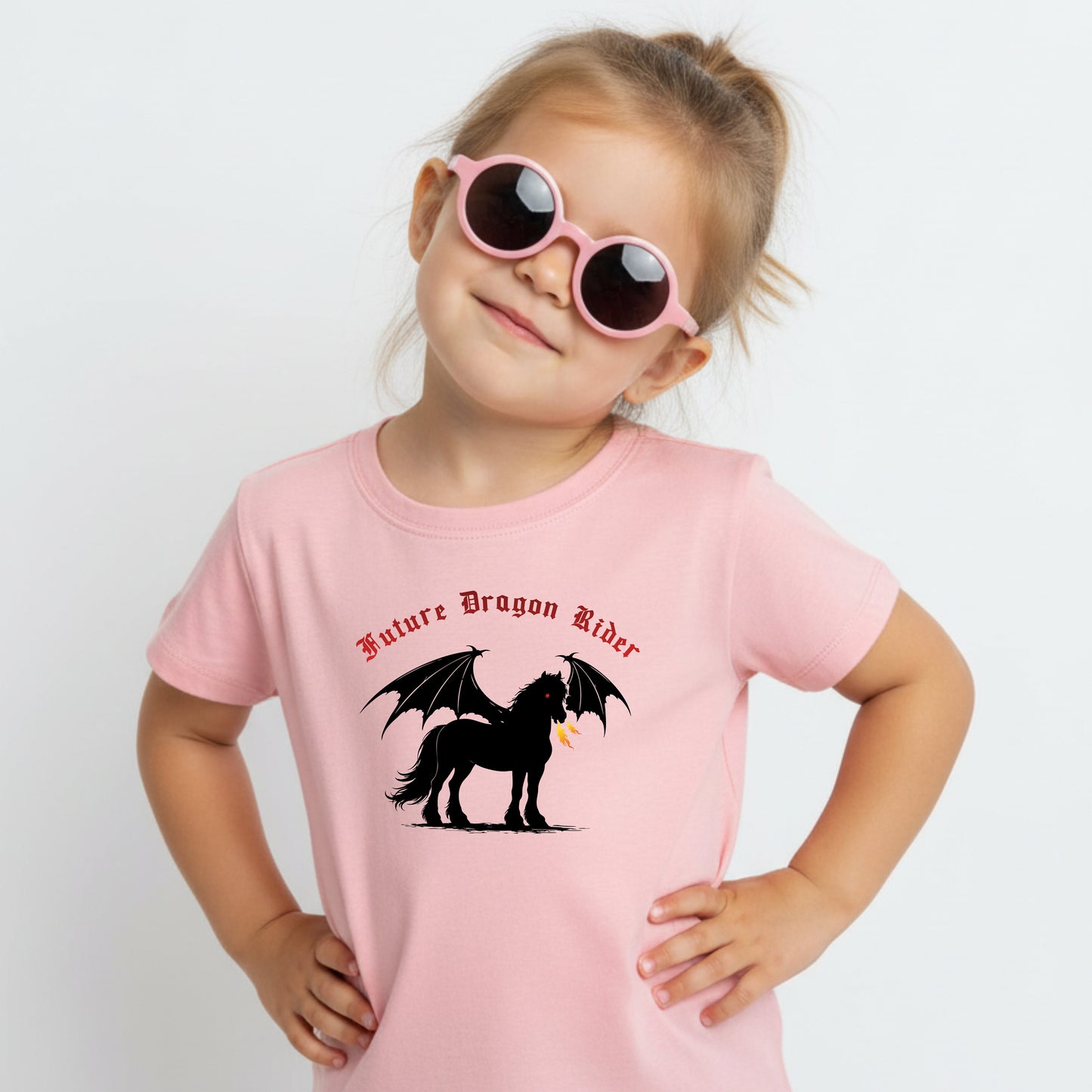 Future Dragon Rider Winged Horse Fantasy Equestrian Toddler Short Sleeve Tee