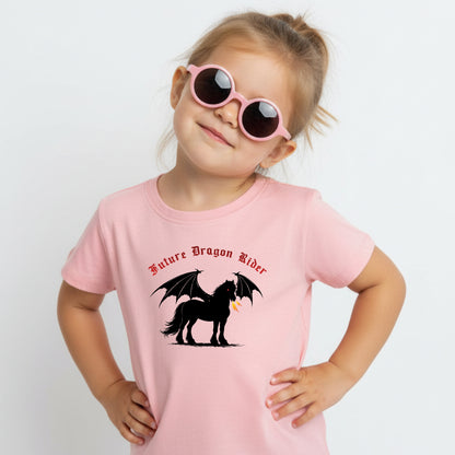 Future Dragon Rider Winged Horse Fantasy Equestrian Toddler Short Sleeve Tee