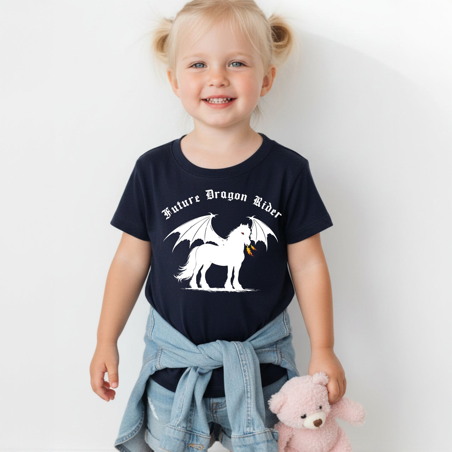 Future Dragon Rider Winged Horse Fantasy Equestrian Toddler Short Sleeve Tee