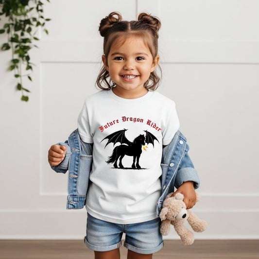 Future Dragon Rider Winged Horse Fantasy Equestrian Toddler Short Sleeve Tee