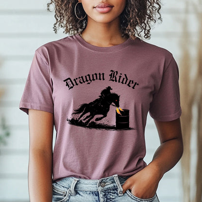 Dragon Rider Barrel Racer Equestrian Fire Breathing Horse Unisex Jersey Short Sleeve Tee