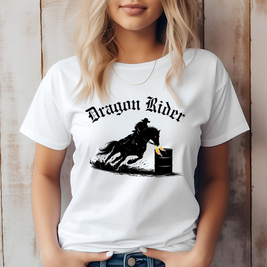 Dragon Rider Barrel Racer Equestrian Fire Breathing Horse Unisex Jersey Short Sleeve Tee