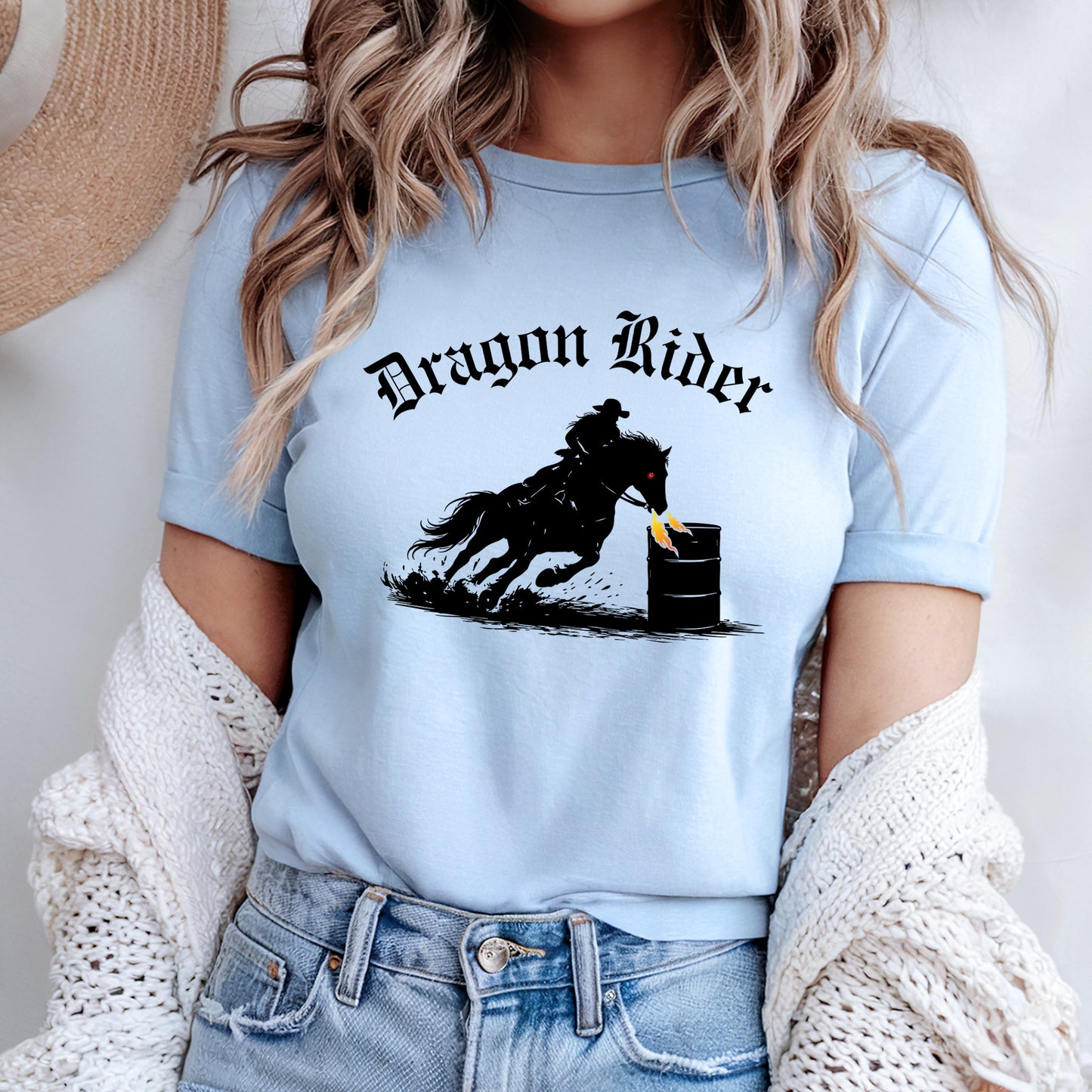 Dragon Rider Barrel Racer Equestrian Fire Breathing Horse Unisex Jersey Short Sleeve Tee