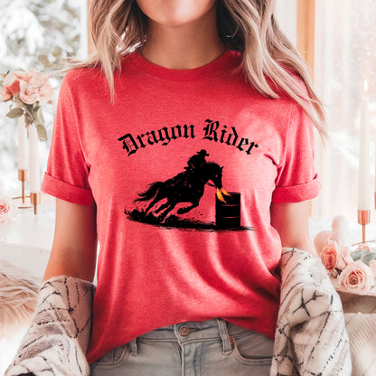 Dragon Rider Barrel Racer Equestrian Fire Breathing Horse Unisex Jersey Short Sleeve Tee