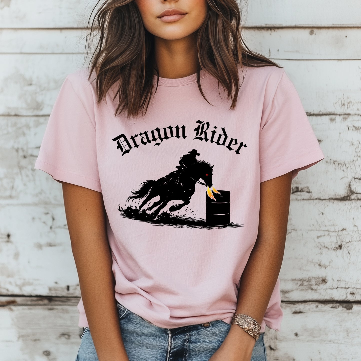Dragon Rider Barrel Racer Equestrian Fire Breathing Horse Unisex Jersey Short Sleeve Tee
