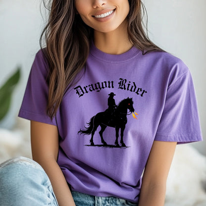 Dragon Rider Western Fire Breathing Horse Equestrian Fantasy Unisex Jersey Short Sleeve Tee