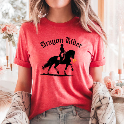Dragon Rider Fire Breathing Horse Dressage Equestrian Fantasy Unisex Jersey Short Sleeve Tee
