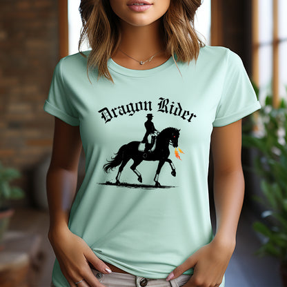 Dragon Rider Fire Breathing Horse Dressage Equestrian Fantasy Unisex Jersey Short Sleeve Tee