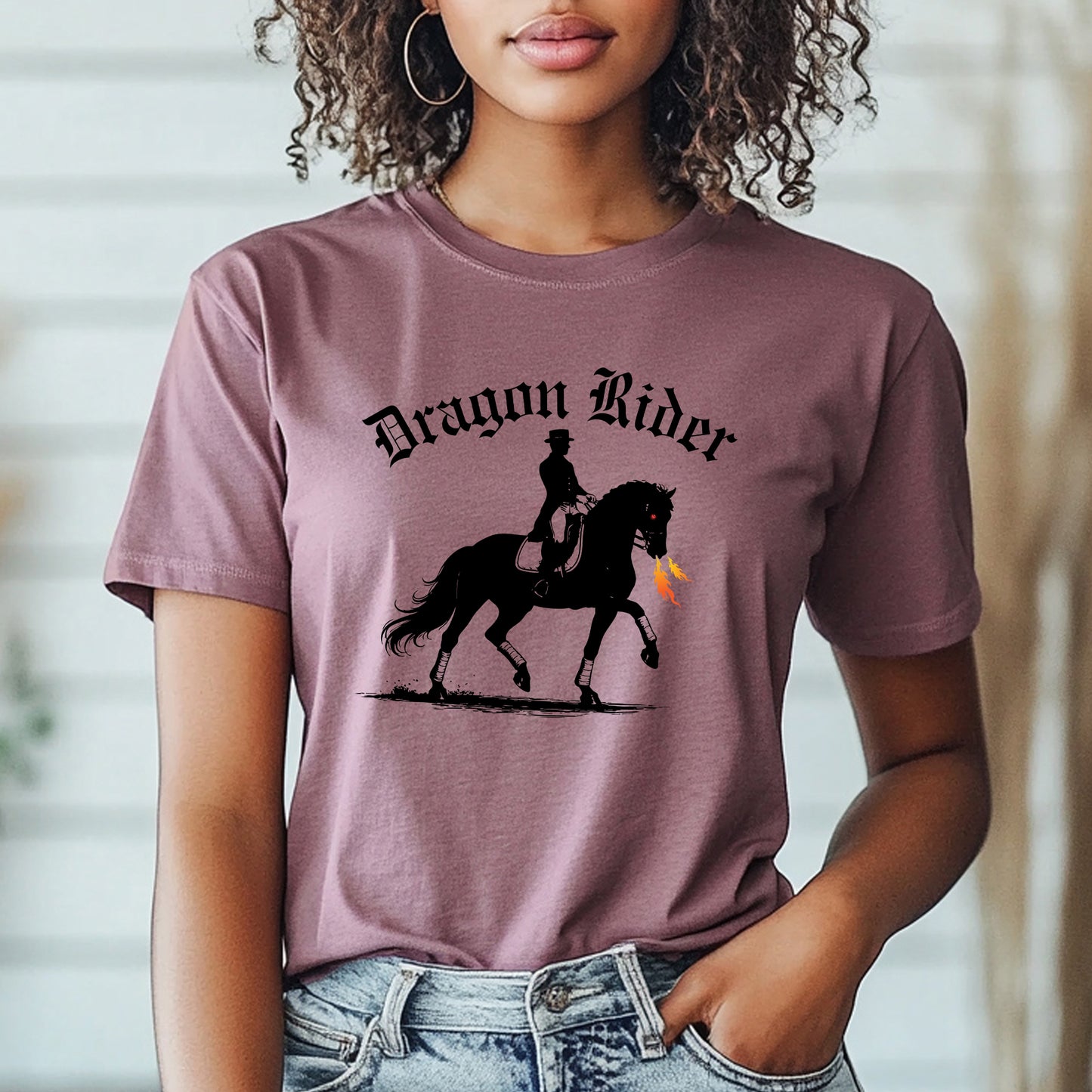 Dragon Rider Fire Breathing Horse Dressage Equestrian Fantasy Unisex Jersey Short Sleeve Tee