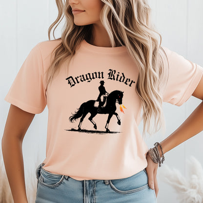 Dragon Rider Fire Breathing Horse Dressage Equestrian Fantasy Unisex Jersey Short Sleeve Tee