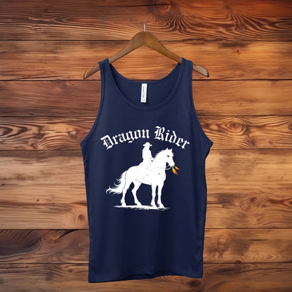 Dragon Rider Fire Breathing Horse Equestrian Fantasy Illustration Unisex Jersey Tank