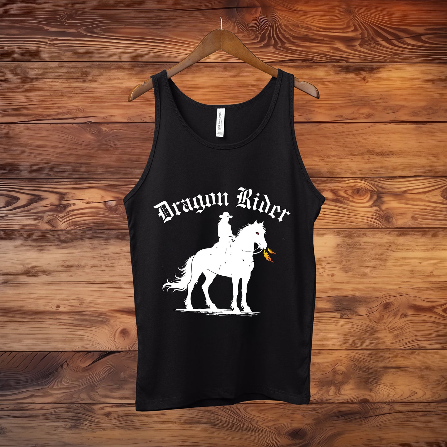 Dragon Rider Fire Breathing Horse Equestrian Fantasy Illustration Unisex Jersey Tank