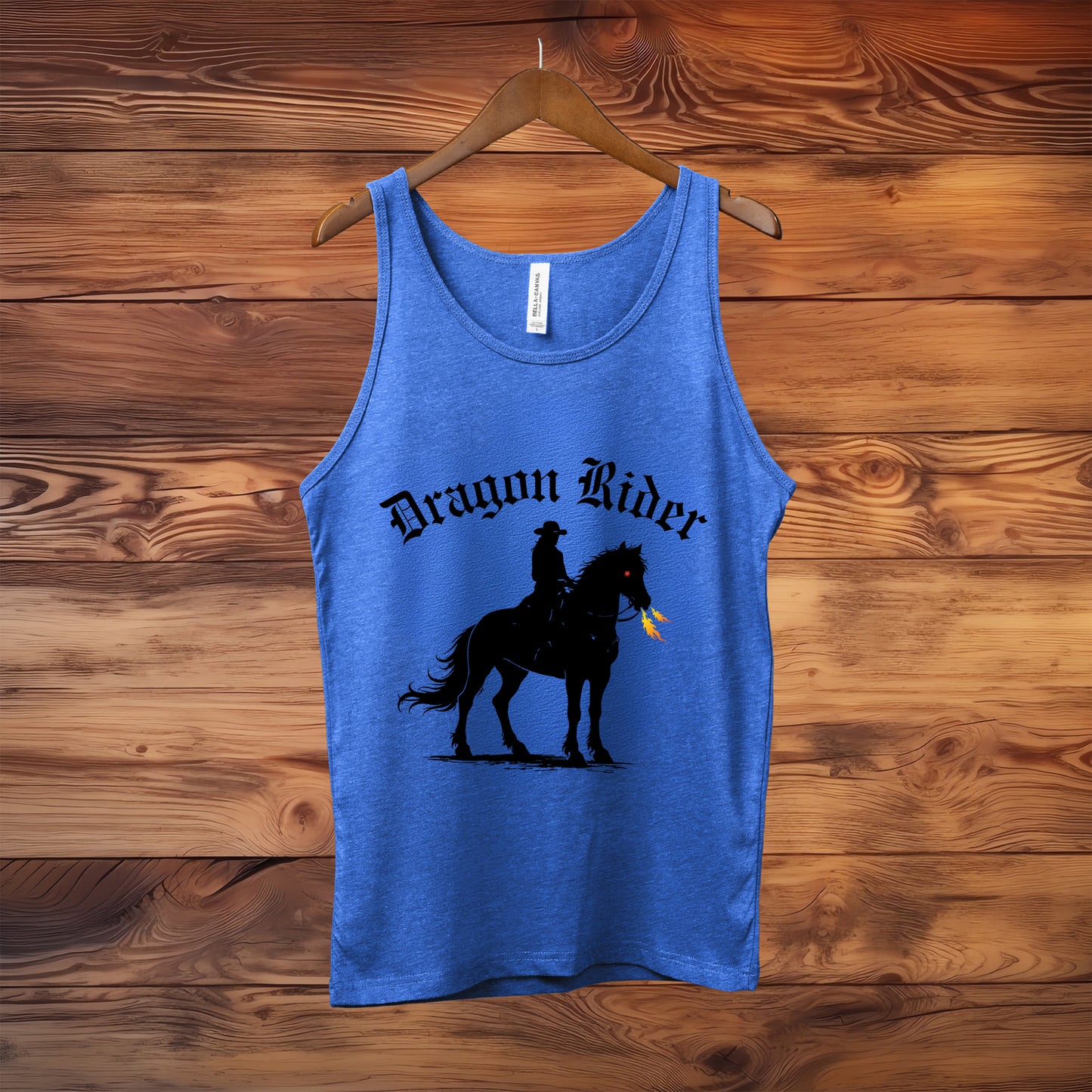 Dragon Rider Fire Breathing Horse Equestrian Fantasy Illustration Unisex Jersey Tank