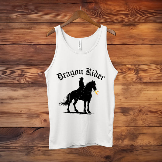 Dragon Rider Fire Breathing Horse Equestrian Fantasy Illustration Unisex Jersey Tank