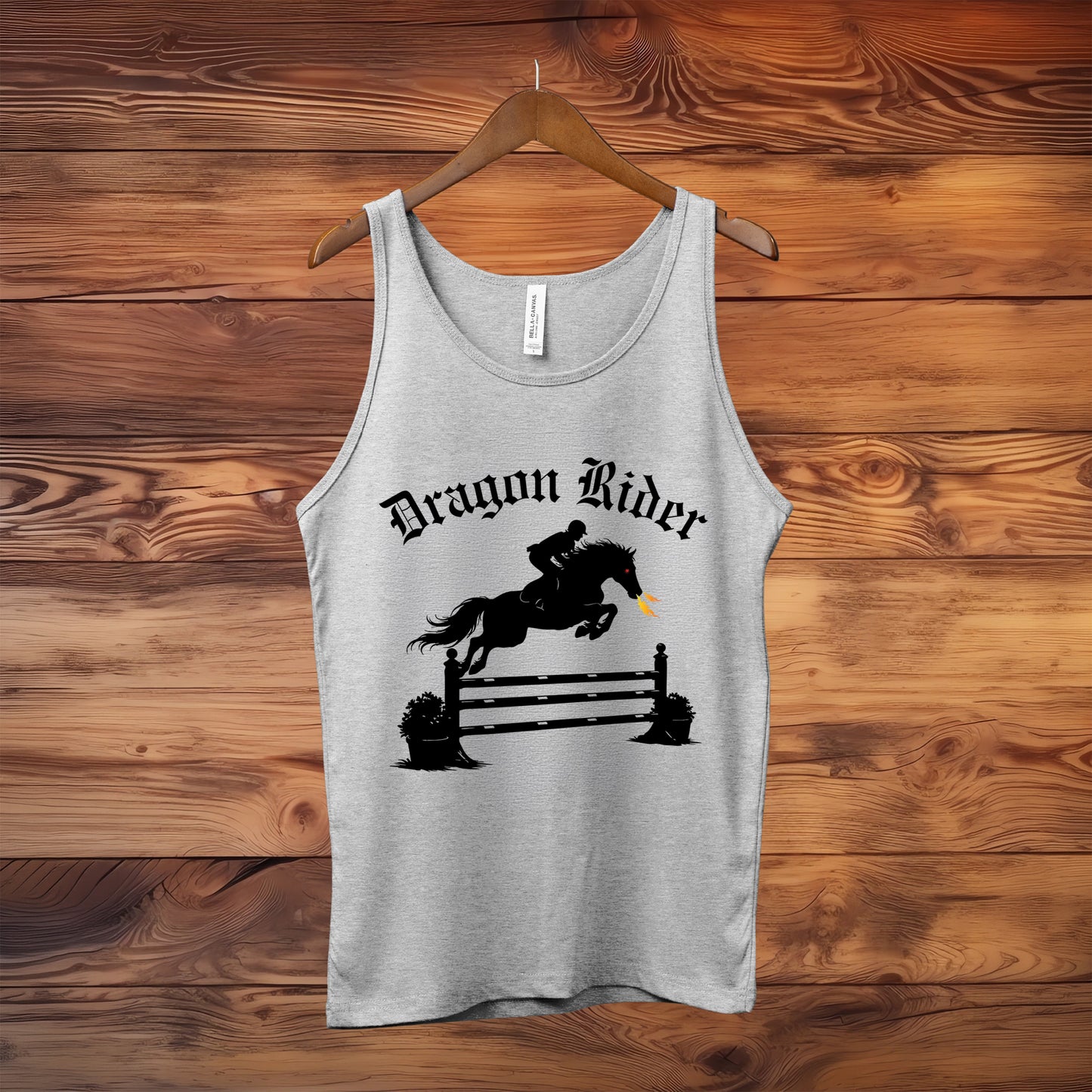 Dragon Rider Fire Breqthing Horse Jumping Equestrian Fantasy Unisex Jersey Tank