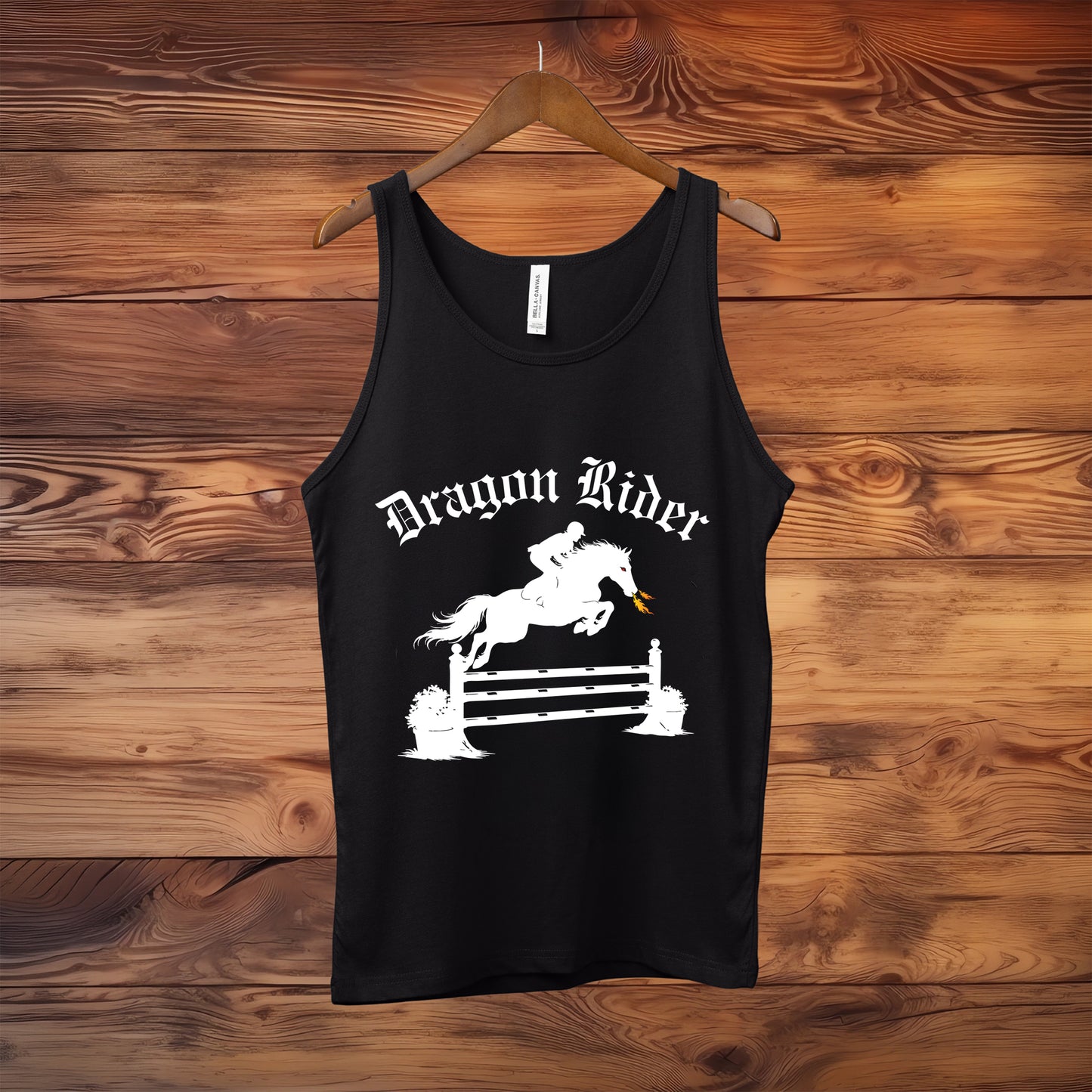 Dragon Rider Fire Breqthing Horse Jumping Equestrian Fantasy Unisex Jersey Tank