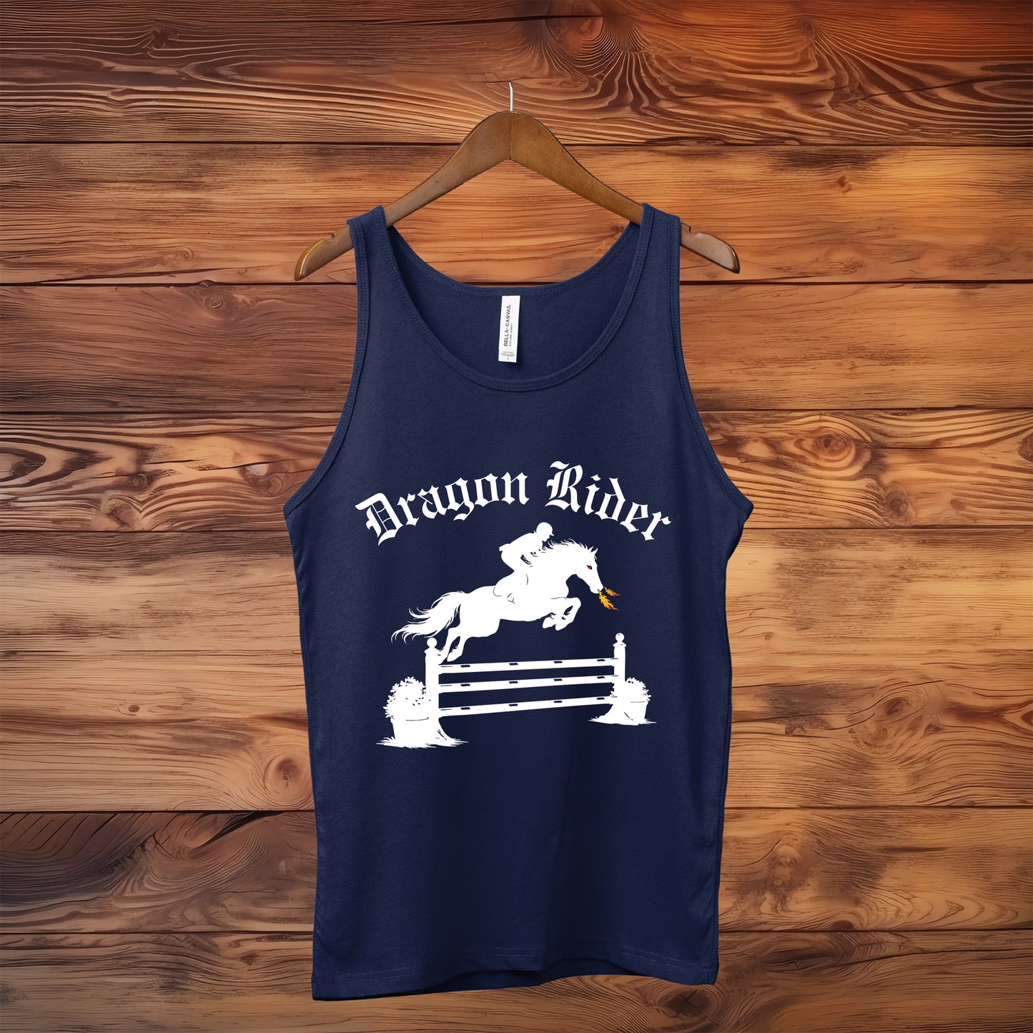 Dragon Rider Fire Breqthing Horse Jumping Equestrian Fantasy Unisex Jersey Tank
