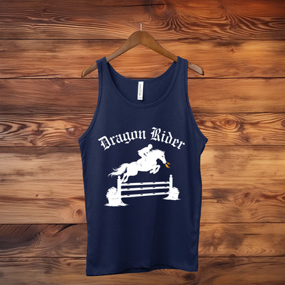 Dragon Rider Fire Breqthing Horse Jumping Equestrian Fantasy Unisex Jersey Tank