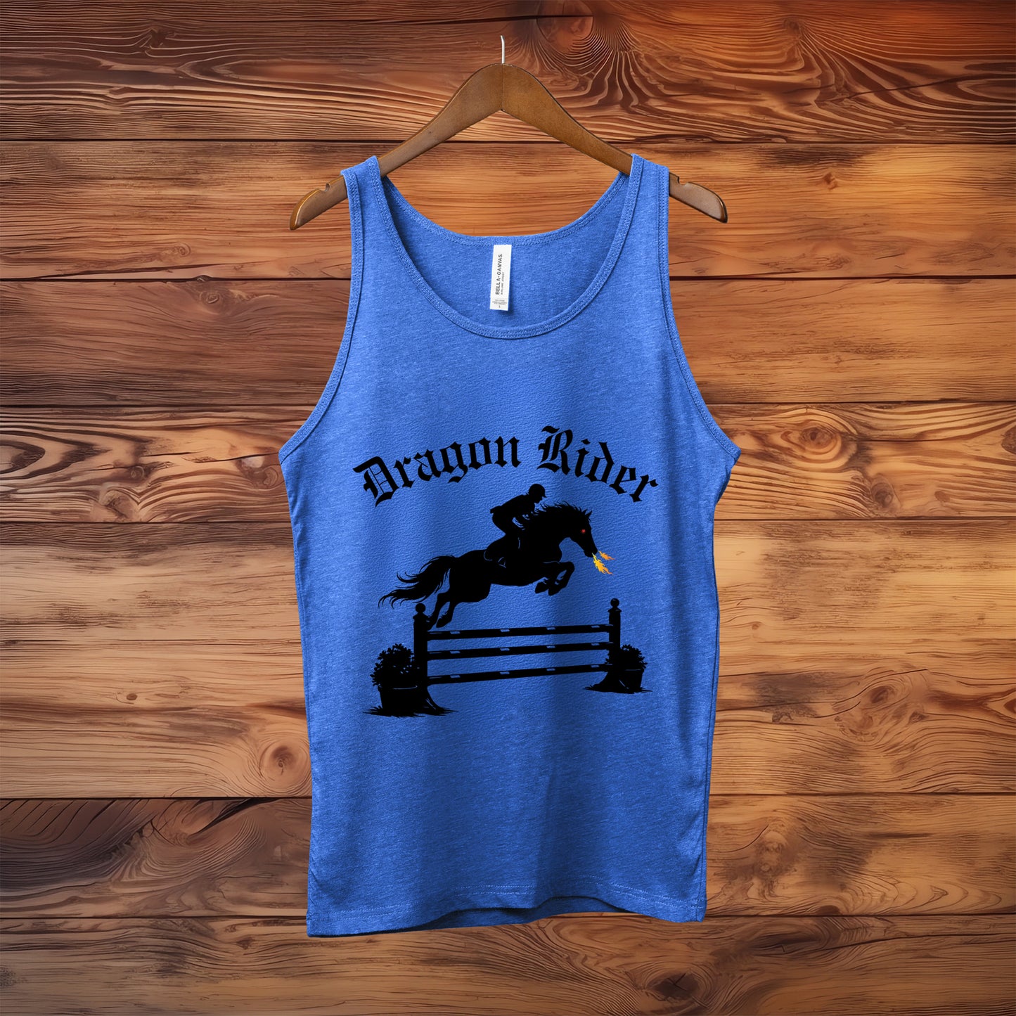 Dragon Rider Fire Breqthing Horse Jumping Equestrian Fantasy Unisex Jersey Tank