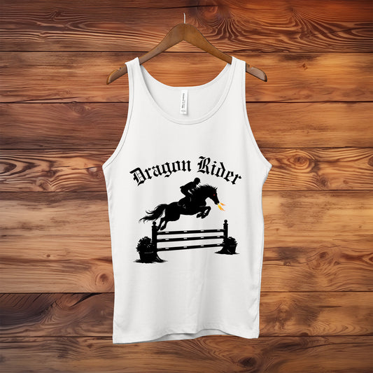 Dragon Rider Fire Breqthing Horse Jumping Equestrian Fantasy Unisex Jersey Tank