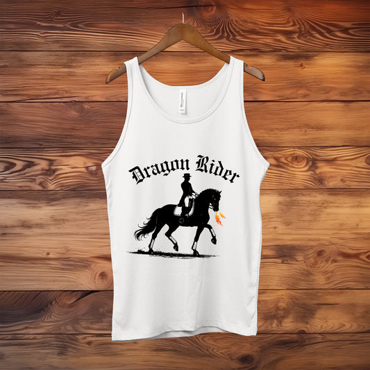 Dragon Rider Fire Breathing Horse Dressage Equestrian Fantasy Unisex Jersey Tank