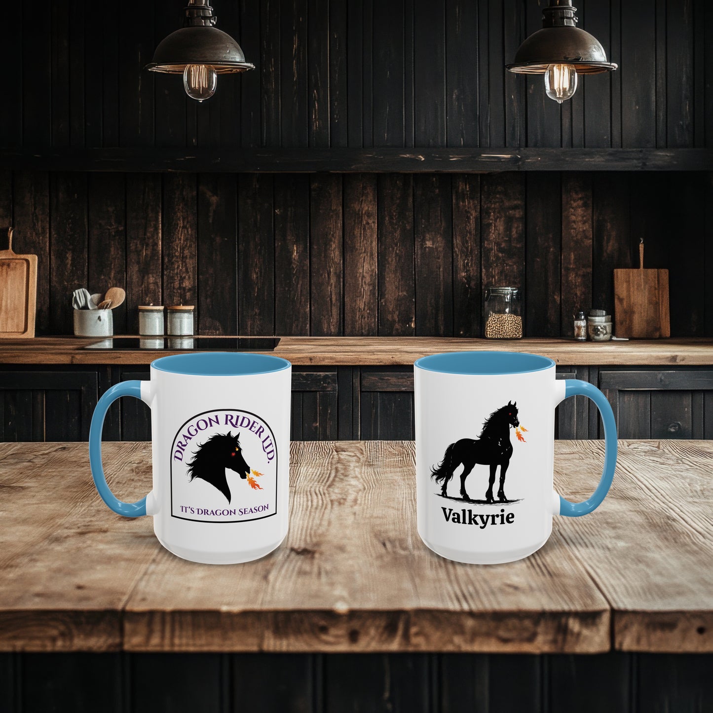 Personalized Dragon Horse Accent Coffee Mug