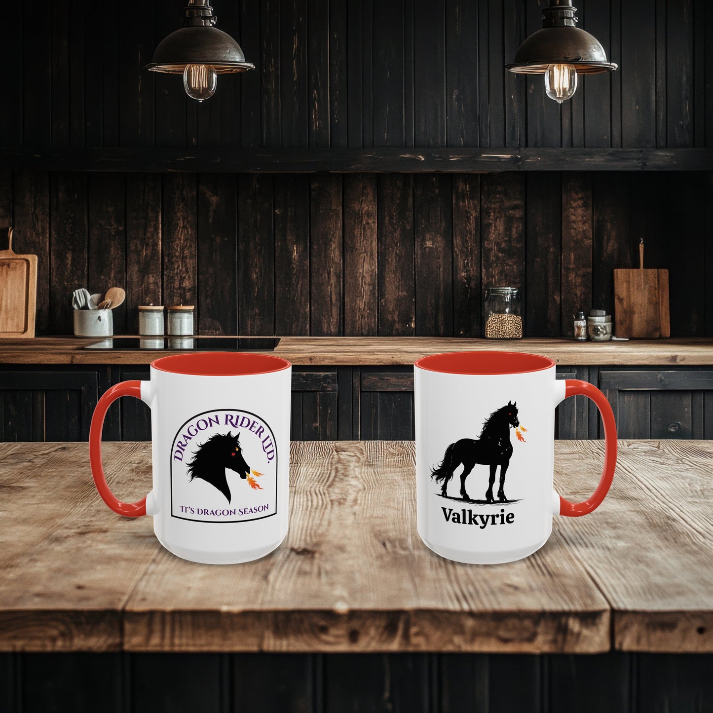 Personalized Dragon Horse Accent Coffee Mug