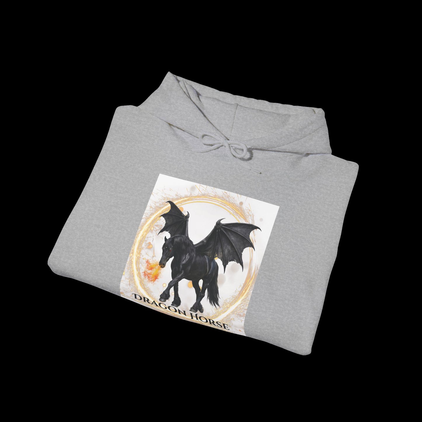 Black Dragon Horse Heavy Blend™ Hooded Sweatshirt