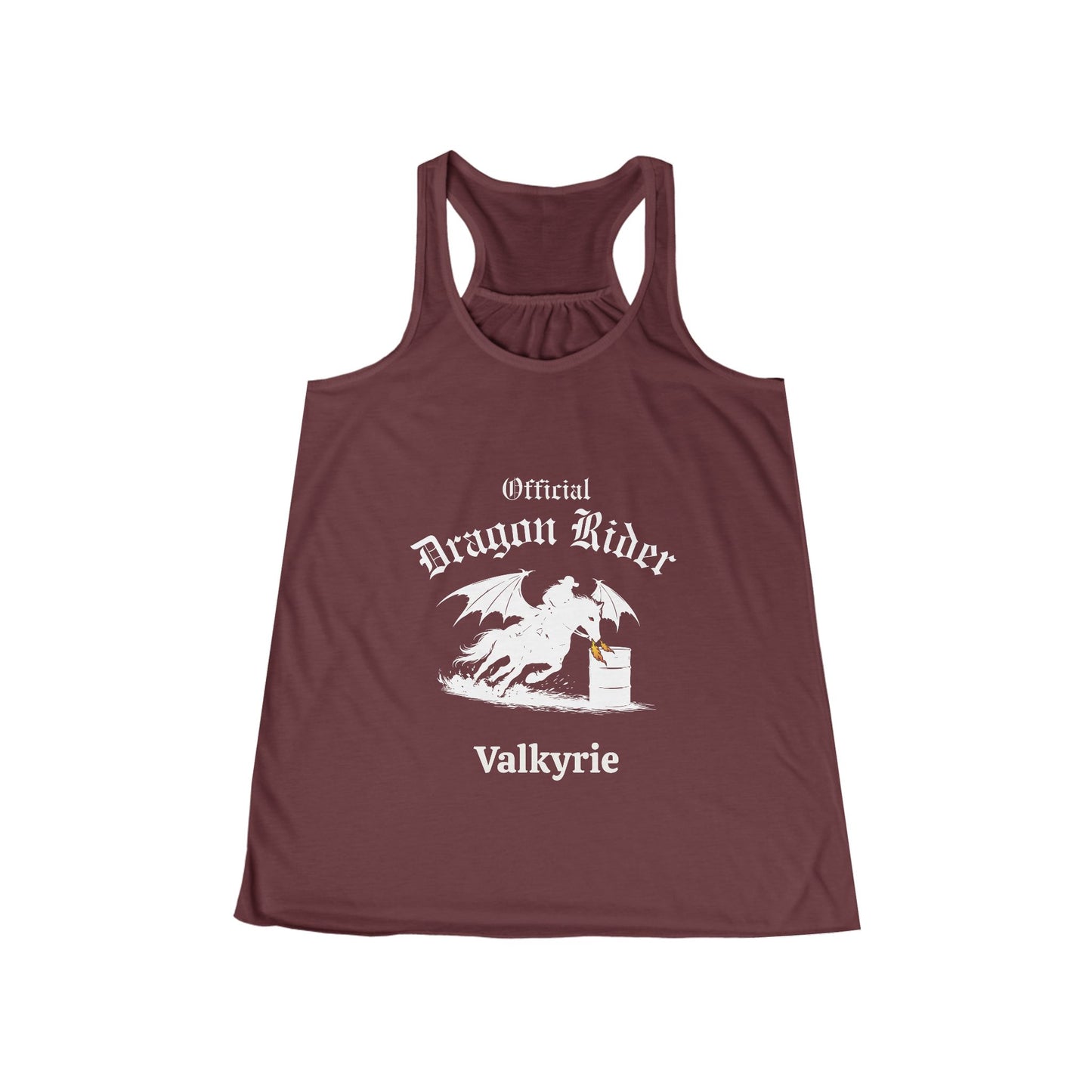 Personalized Barrel Racer Dragon Rider Women's Flowy Racerback Tank
