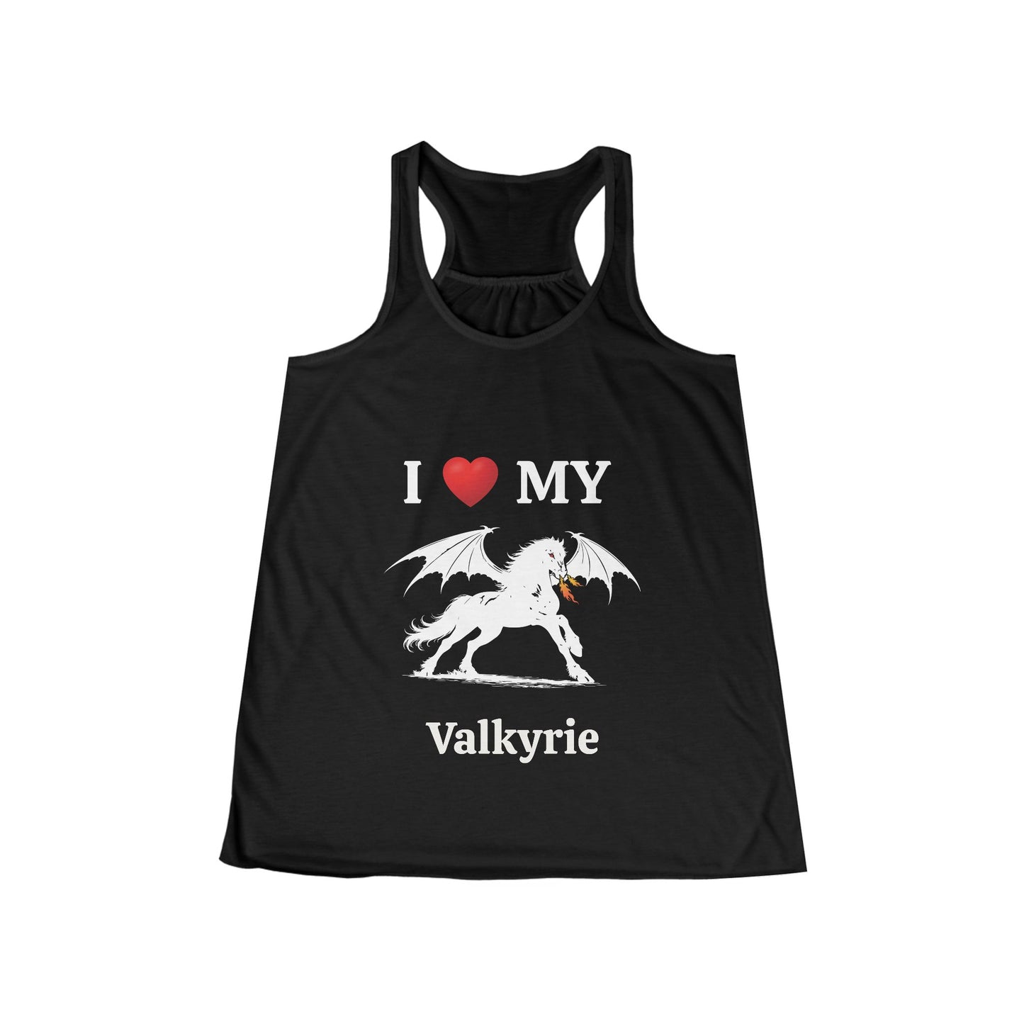 Personalized I Heart My Dragon Horse (Style A) Women's Flowy Racerback Tank