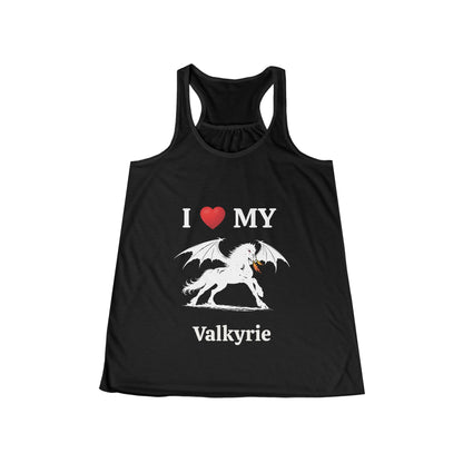 Personalized I Heart My Dragon Horse (Style A) Women's Flowy Racerback Tank