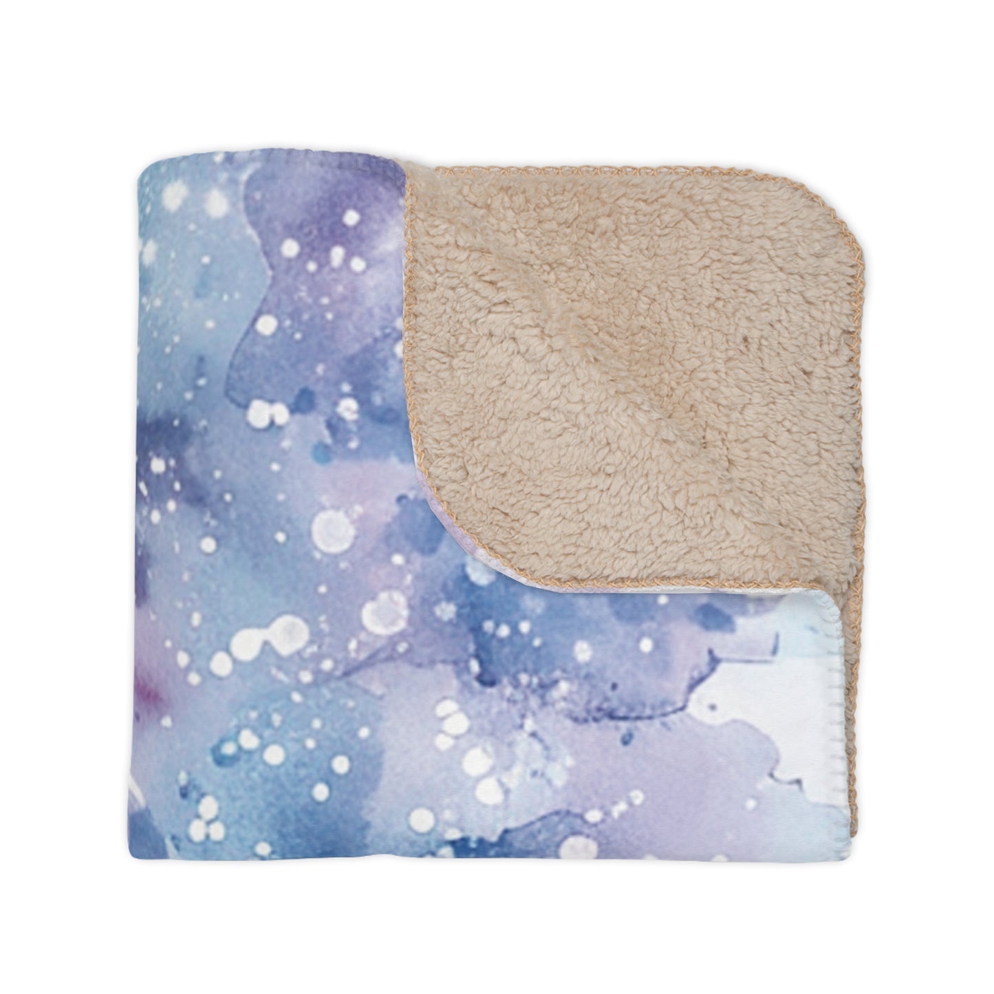 Watercolor Horse Sherpa Blanket — Cozy Tan Throw for Horse Lovers