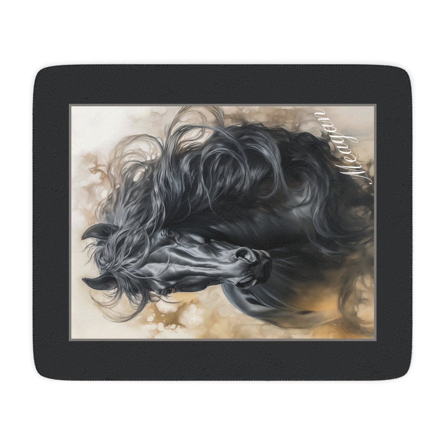 Tan Sherpa Blanket — Cozy Horse Art Throw Blanket